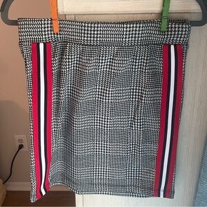 Ultra Flirt Black and White Mini Pencil Skirt